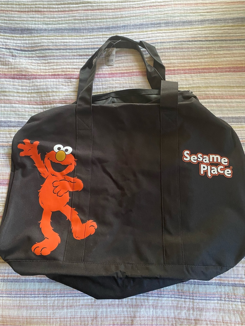 Sesame Place Elmo Tote Bag in Black and Orange